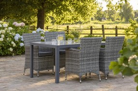 Tuinset 4 personen 150 cm Wicker Grijs Domani Furniture Miami/Venustas