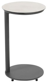 Taste by 4 Seasons Vic bijzettafel antraciet met rond keramisch tafelblad Ø 30 cm (H 50 cm) Loungetafel   beige weerbestendig