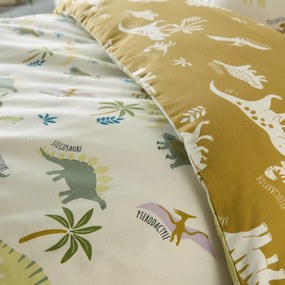 Kinderdekbedovertrek, biologisch katoen, dinosaurusprint, ALNIS