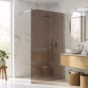 Walk-in douchewand Rea Flexi Brown / Chrome 120