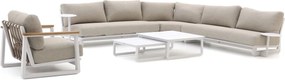 Stoel-bank loungeset Bellagio | 6 personen | Loungeset Wit | Aluminium | Kees Smit Tuinmeubelen