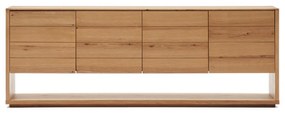 Kave Home Alguema Eiken Dressoir Met Deuren En Open Vak 200 Cm - 200x40x74cm.