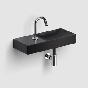 Clou Vale keramische fontein 45cm met kraangat links zwart mat
