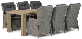 Tuinset 6 personen 240 cm Wicker Grijs Garden Collections Edingburgh/Brighton