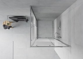 Mexen Rio vierkante douchecabine 90 x 90 cm, witte strepen, chroom - 860-090-090-01-20