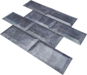 Zelfklevende Mozaïektegels Metaal | Subway 3D Blauwgrijs | 30,5×30,5 cm | Keuken, Bad &amp; WC