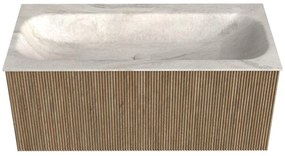 Mondiaz Kurve-dlux 100cm badmeubel dusk met 1 lade en wastafel big medium midden zonder kraangat ostra