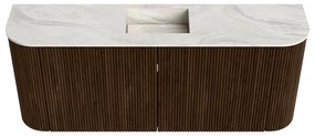 Mondiaz Joya DLux 105cm toiletmeubel ronding links/rechts walnut met wastafel faye midden 1 kraangat ostra