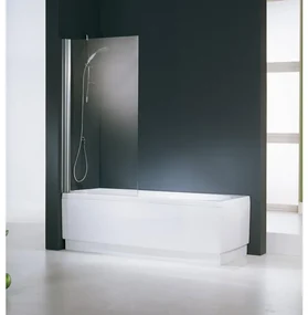 Novellini Aurora badklapwand 1 delig 85x150cm wit profiel en helder glas AURORAN1851A