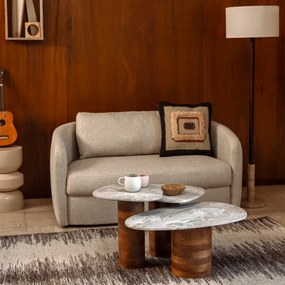 Dutchbone Suki Bijzettafel Set Organisch Marmer - 73 X 41cm.