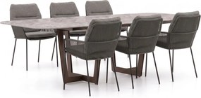 Diningset SUNS | 6 personen | Tuinset sintered stone | 7-delig | Kees Smit Tuinmeubelen
