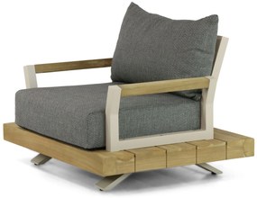 Tuinstoel Aluminium/Teak Old teak greywash Santika Supreme