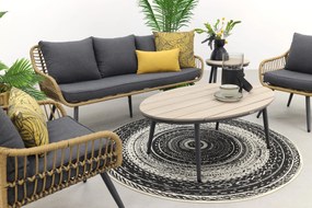 Garden Impressions Margriet stoel-bank loungeset - Natural rotan/Mystic Grey - 5 delig