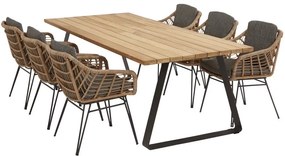 Cottage Basso dining tuinset 7-delig 240x100xH76 cm 4 Seasons Outdoor