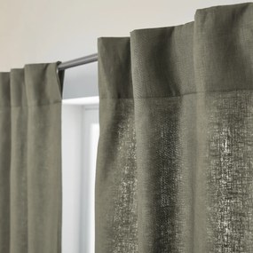 Linnen gordijn met voering, verborgen lipjes, Private