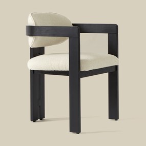 Eetkamerstoel Zwart Hout Met Armleuning