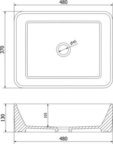 Mexen Catia opbouw waskom 48 x 37 cm, wit - 21314800