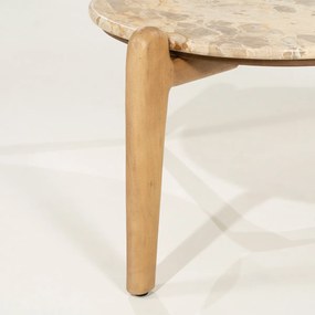 Salontafel Hout En Marmer L - 85 X 85cm.