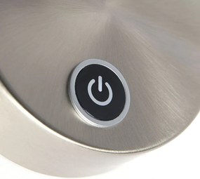 Moderne wandlamp staal incl. LED met touch dimmer - Arch
