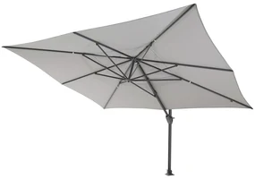 4-Seasons zweefparasol Hacienda 300 x 400 - Mid Grey met voet en hoes