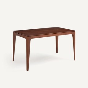 Uitschuifbare consoletafel, van massief notenhout en notenhoutfineer, SANARA