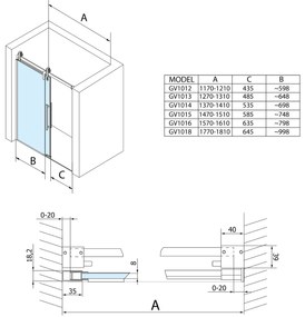 Gelco Volcano douchedeur 140cm helderglas