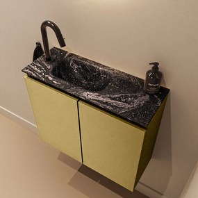 Mondiaz Ture DLux toiletmeubel 60cm oro met wastafel lava links met kraangat