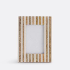 Gestreept frame van hars en mangohout, 16,5 x 21,5 cm, STYNA