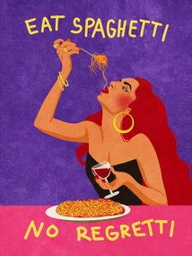 Ilustratie Eat spaghetti no regretti, Raissa Oltmanns