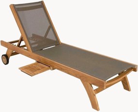 Zonnebed Fun van teakhout met wielen