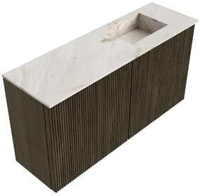 Mondiaz Joya DLux 80cm toiletmeubel shadow met wastafel faye rechts zonder kraangat frappe