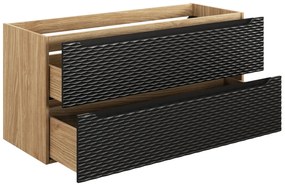 Comad Ocean Black badmeubel 120cm met 2 lades en wastafel zwart mat