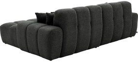 Goossens Excellent Bank Kubus - 30 X 30 Cm Stiksel zwart, stof, 1,5-zits, modern design met chaise longue rechts