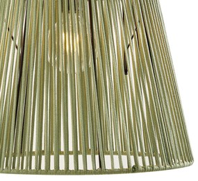 Buiten hanglamp zwart met groene kappen van touw 3-lichts IP44 - CavaJapandi Minimalistisch E27 IP44 Buitenverlichting rond