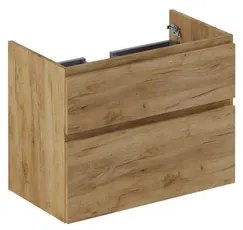 Thebalux Type wastafelonderkast 2 lades extra hoog met houten greeplijst wand MDF/spaanderplaat navarro eiken 1TY80065NA