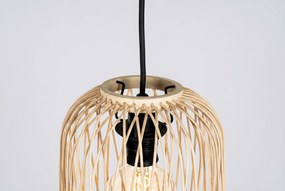 Landelijke Buiten Hanglamp Rotan -lichts - Calamus Staal Taupe