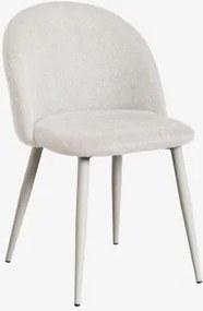 Kana Gestoffeerde Eetkamerstoel En Staal Grijs – Taupe – Koel & Stof Gebroken Wit & Stof - Sklum