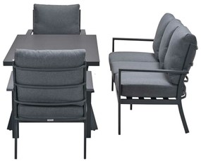 Garden Impressions Senja lounge dining set stoel-bank 4-delig mystic grey
