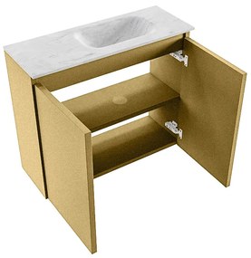 Mondiaz Ture DLux toiletmeubel 60cm oro met wastafel opalo rechts zonder kraangat