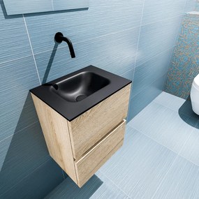 Mondiaz Ada 40cm toiletmeubel washed oak met wastafel urban midden zonder kraangat