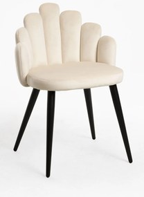 Hand Fluwelen Stoel Zwart Poten