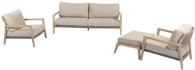 Julia stoel bank loungeset 4 delig brushed teak 4 Seasons Outdoor