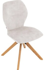 Goossens Eetkamerstoel Hera wit velvet stof leuning, modern design