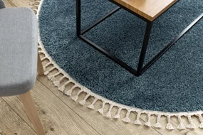 Tapijt BERBER 9000 ROND blauwrand ,  Barber , marokkaanse shaggy