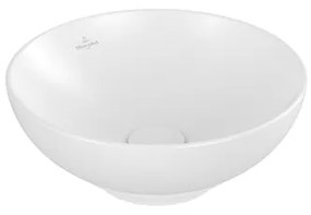 Villeroy & Boch Loop & friends opzetwastafel 38cm rond met overloop CeramicPlus stone white 4A4500RW