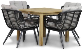 Tuinset 4 personen 90 cm Wicker/Aluminium/Aluminium/wicker Zwart Coco Azzano/Weston