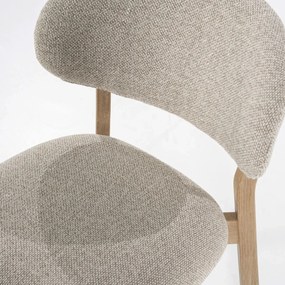 Eleonora Mikky Luxe Eetkamerstoel Eiken Taupe En Stof