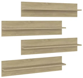 vidaXL Wandschappen 4 st 80x11,5x18 cm spaanplaat sonoma eikenkleurig