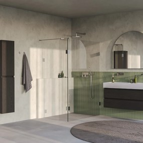 Brauer Void profielloze inloopdouche 130cm met 40cm zijwand RVS geborsteld PVD