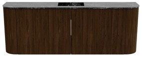 Mondiaz Joya DLux 115cm toiletmeubel ronding links/rechts walnut met wastafel faye midden 1 kraangat lava